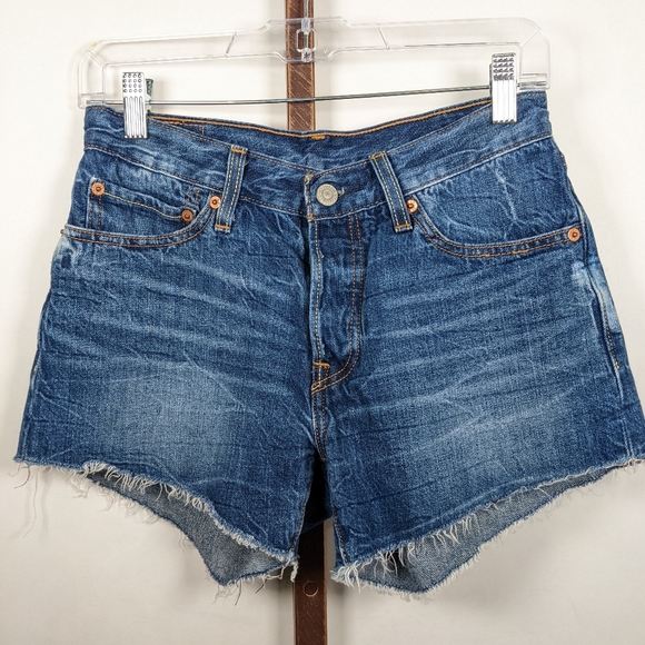 Levi's Pants - 90's Levis 501 bleached denim shorts 26